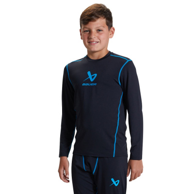 Нательное белье (майка с длинным рукавом) BAUER S22 BASIC BL LS TOP JR Нательное белье (майка с длинным рукавом) BAUER S22 BASIC BL LS TOP JR